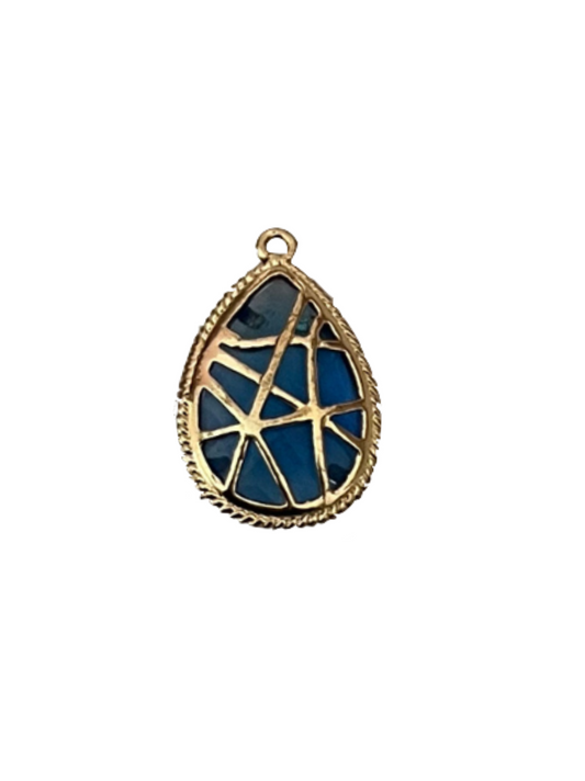 Charm Entrelazado con Cristal Azul