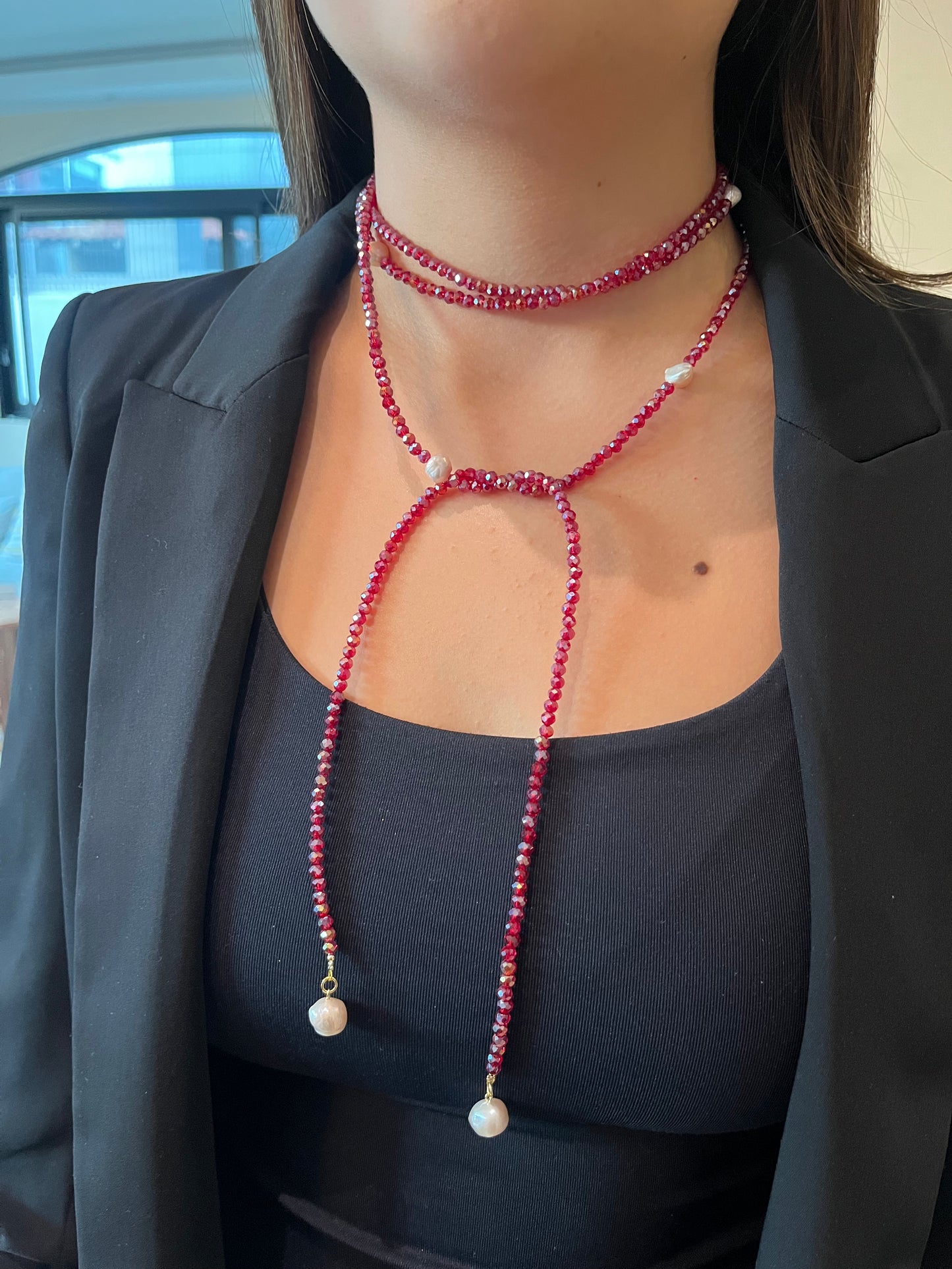 Collar cristales largo